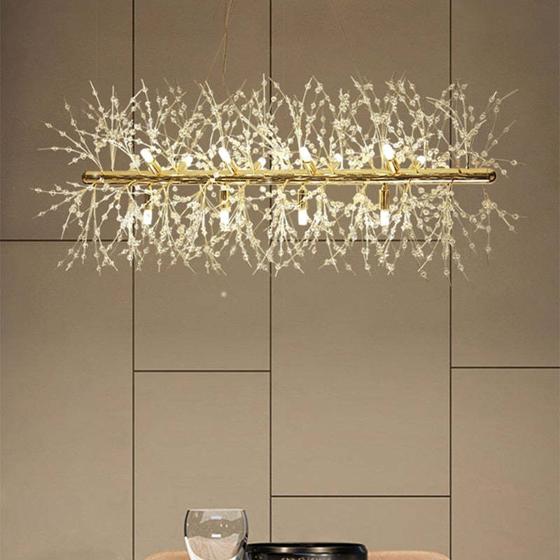 Elegante Lili Design LED-Hängelampen mit Weiß-Goldenem Metallrahmen