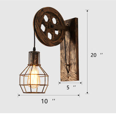 LichtKooi Wandlampe - Geometrisches Design mit Eisen-Lampenschirm