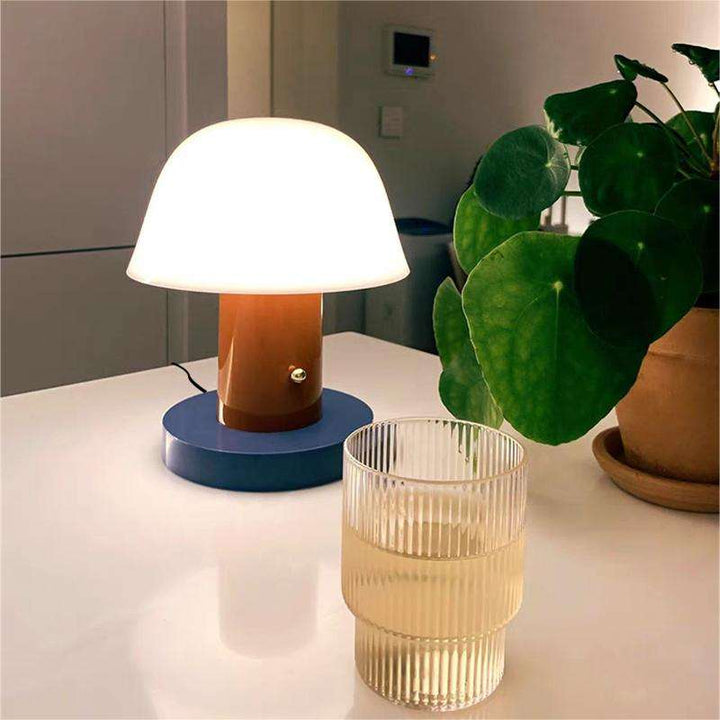 Kabellose LED-Tischlampe im Pilzdesign mit Touch-Dimmer – Dimmbar, Warmweiß, Ideal für Wohnräume, 18 cm x 22 cm-6