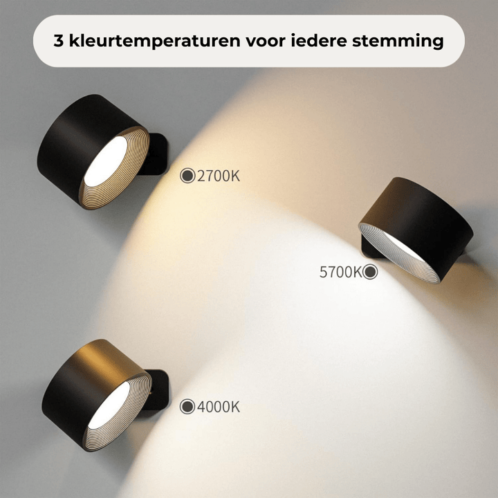 FlexiLamp - Kabellose wiederaufladbare 360° Wandlampe für drinnen und draußen