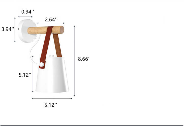 HoutArm - Wandlampe mit Eisenlampenschirm und Holzarm