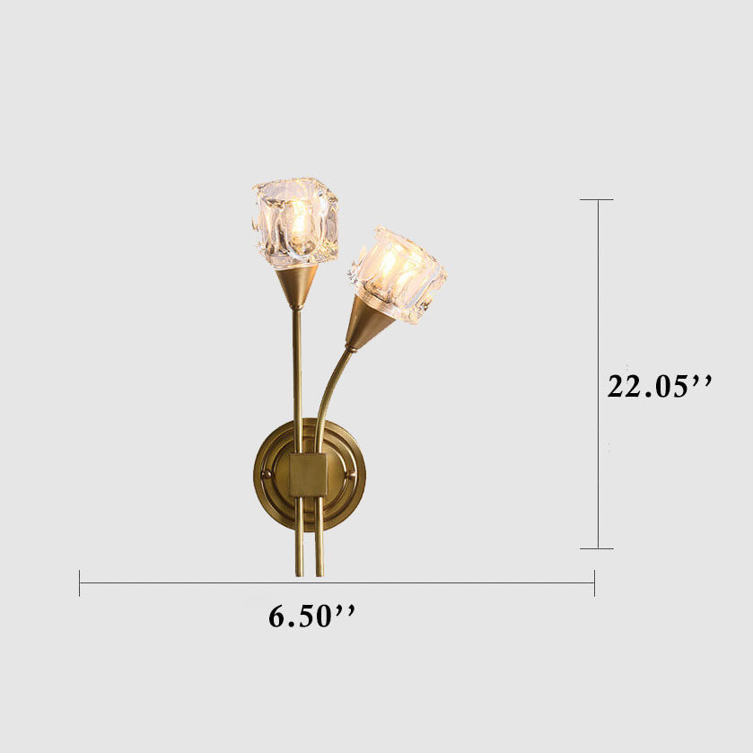 FloraLuxe - Elegante Blumenwandlampe mit zwei LED-Leuchten