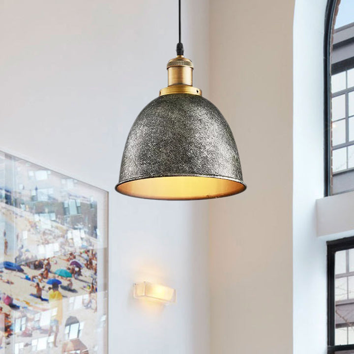 DomeLight - Schmiedeeiserne Hängelampe mit Vintage-Charme im Industriestil