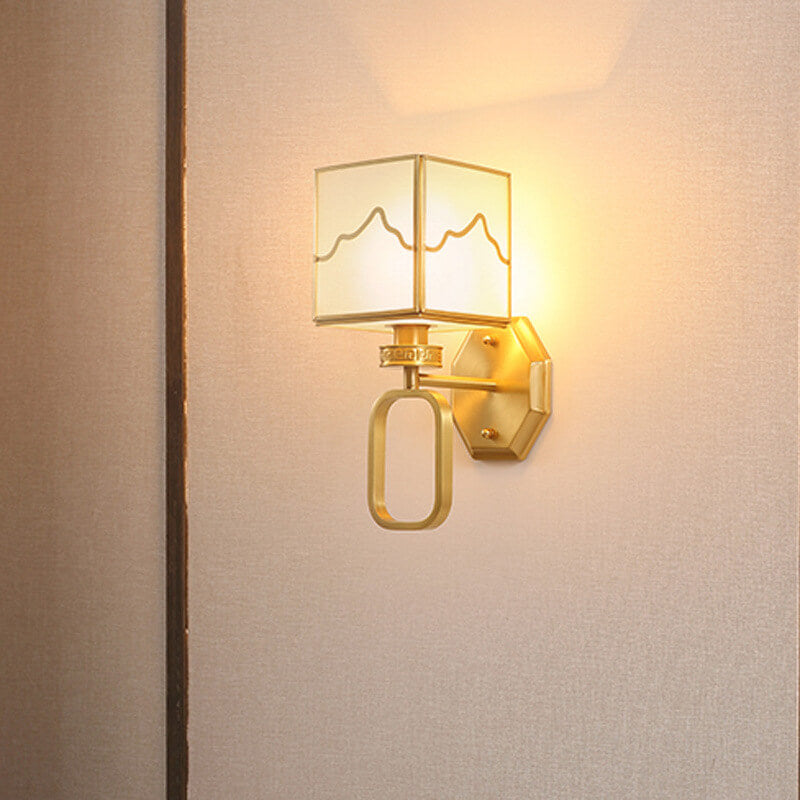 Variant image for Moderne Wandleuchte Schwarz im Kubusdesign mit Chinesischen Akzenten – 1-Licht Wandlampe für Innenräume-2