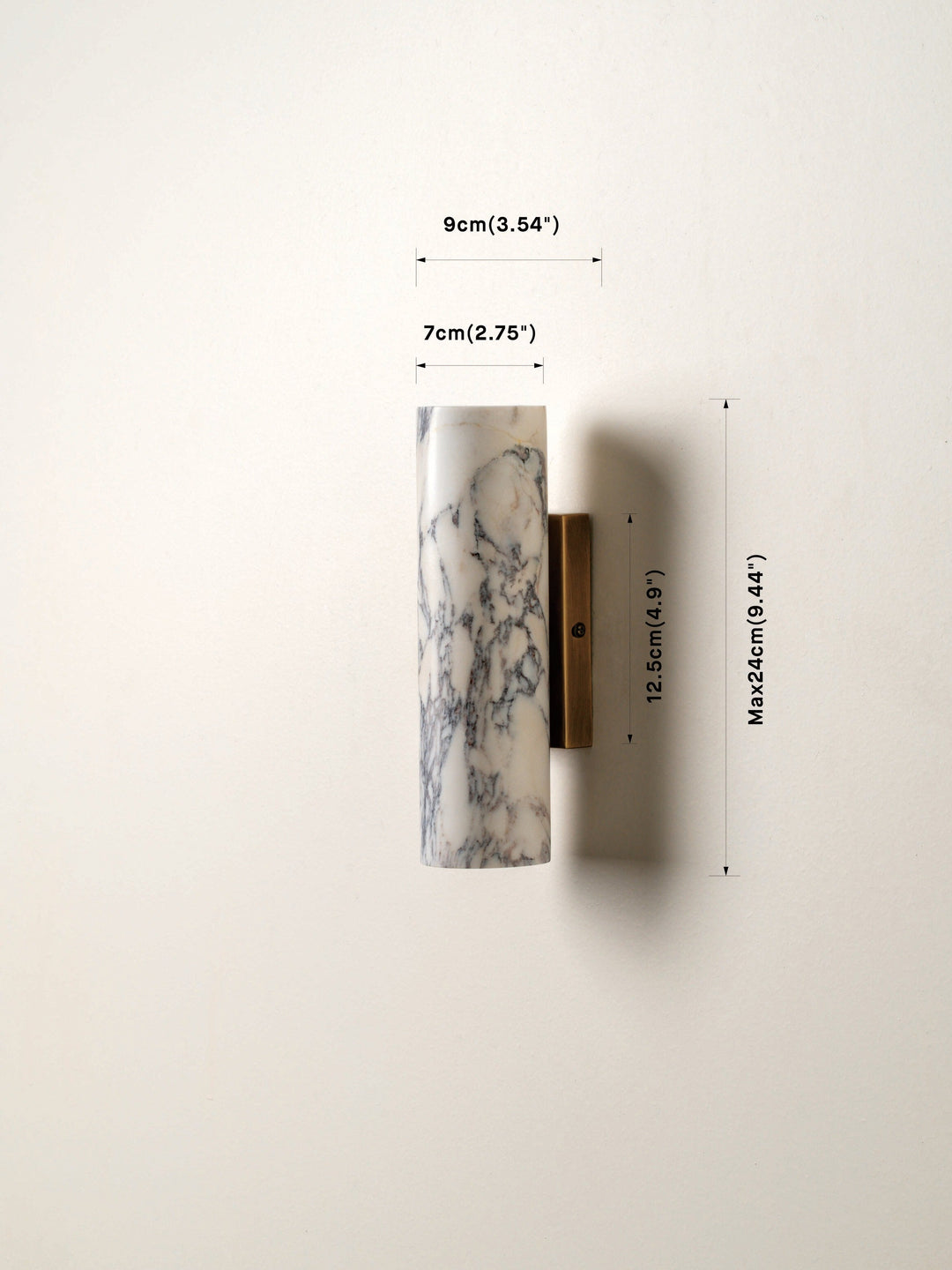 2-flammige Wandleuchte aus Calacatta-Marmor und gealtertem Messing - Stilvolle Beleuchtung für Badezimmer und Küche 7