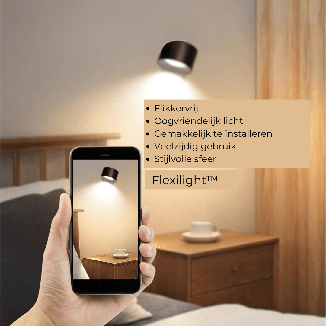 FlexiLamp - Kabellose wiederaufladbare 360° Wandlampe für drinnen und draußen