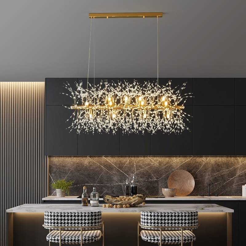 Elegante Lili Design LED-Hängelampen mit Weiß-Goldenem Metallrahmen