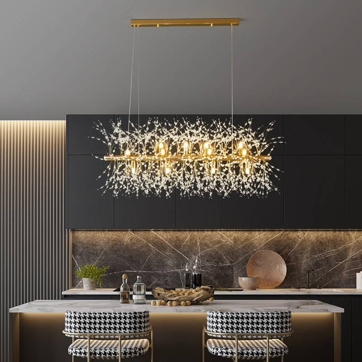 Elegante Lili Design LED-Hängelampen mit Weiß-Goldenem Metallrahmen