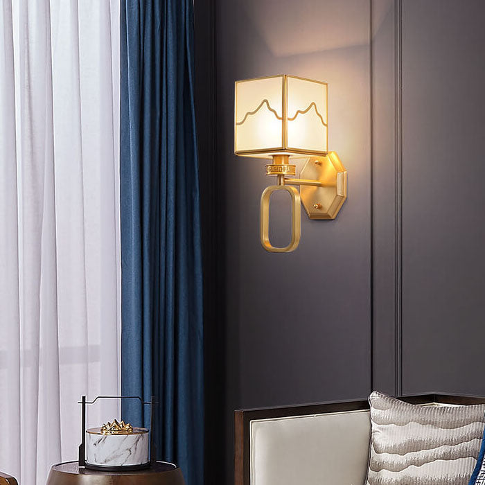 Moderne Wandleuchte Schwarz im Kubusdesign mit Chinesischen Akzenten – 1-Licht Wandlampe für Innenräume-1