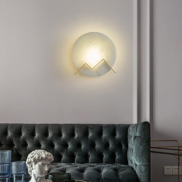 MarmerGlow - Runde Wandlampe aus Marmor mit LED-Beleuchtung