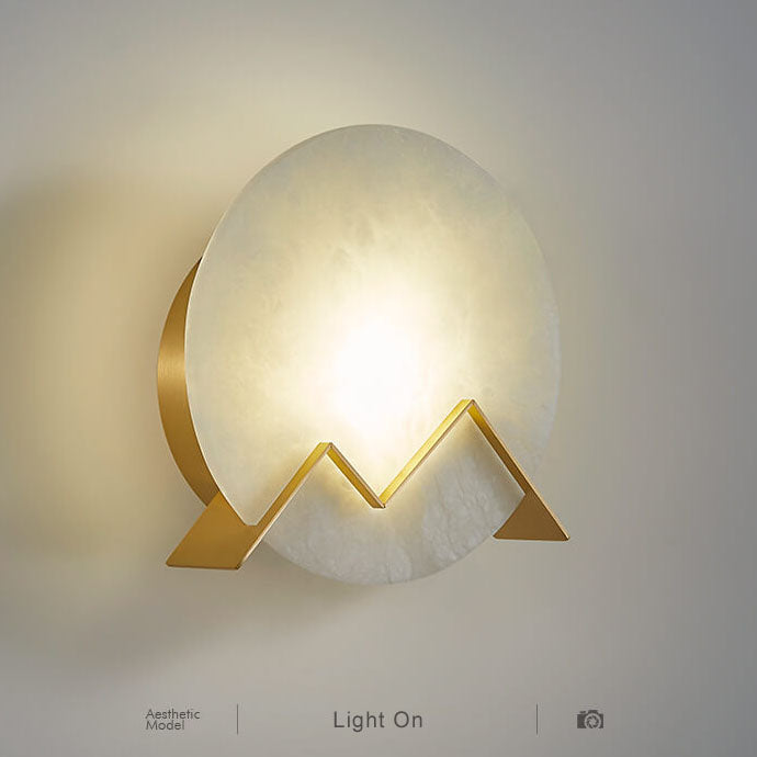 MarmerGlow - Runde Wandlampe aus Marmor mit LED-Beleuchtung