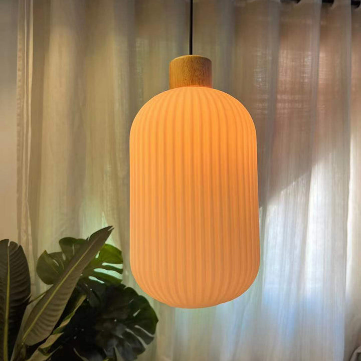 HolzGlanz – LED-Hängelampe im Vintage-Stil