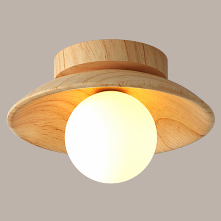 Elegante Holz-Deckenleuchte von ChicWood - Moderne Semi-Flush-Montage für Flur und kleine Räume