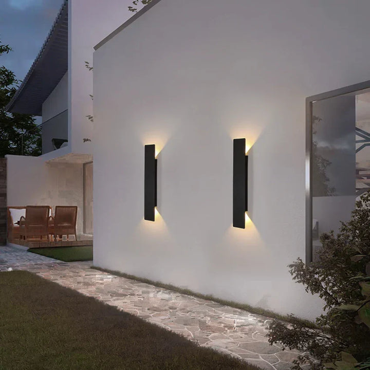 Wasserdichte Außenwandleuchte IP65 in Schwarz - Rechteckige LED Wandleuchte für Terrassen und Gärten-4