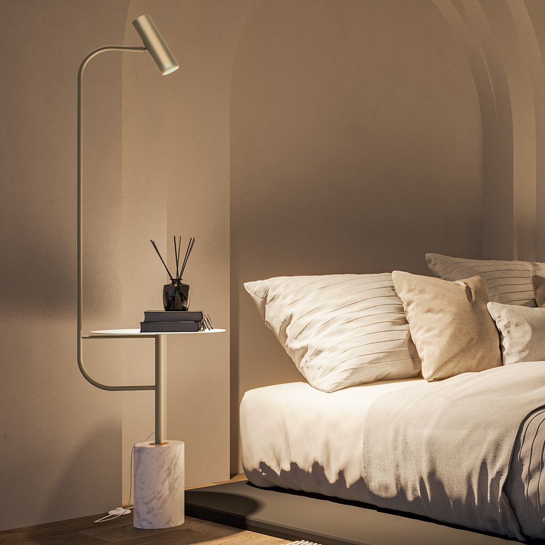Variant image for Elegante Stehlampe mit Marmordesign und Warmem LED-Licht für Wohnzimmer - Vielseitige Stehleuchte in Gold-3