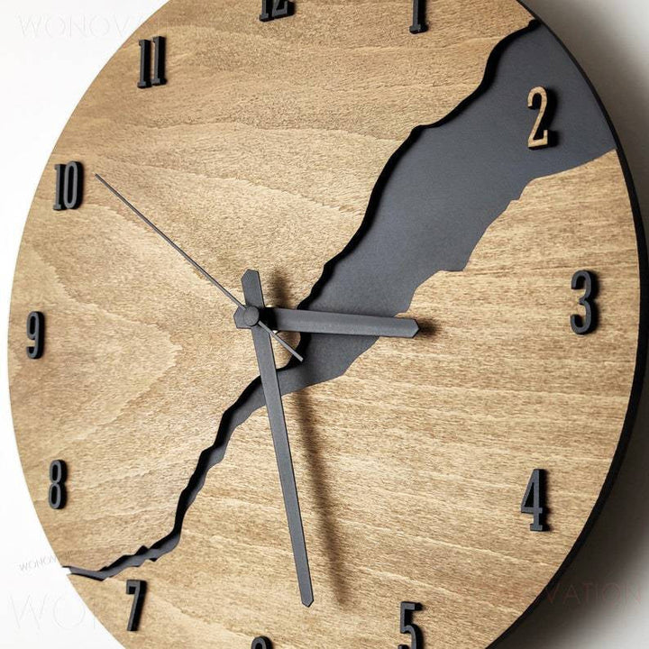 Luxuriöse Holz-Wanduhr Modern 30 cm mit Leiser Mechanik - Stilvolle Küchenuhr für Wohnzimmer und Büro-3