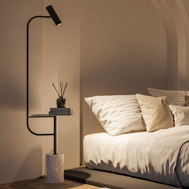 Elegante Stehlampe mit Marmordesign und Warmem LED-Licht für Wohnzimmer - Vielseitige Stehleuchte in Gold-2