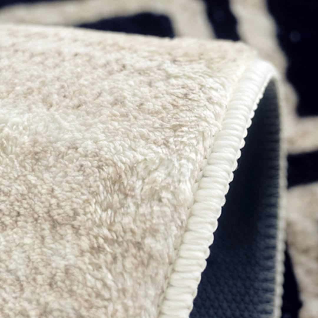 Waschbarer Teppich in Schwarz und Creme, Haustierfreundlich, Langlebig, 160x230 cm für Wohnzimmer und Innenräume-5