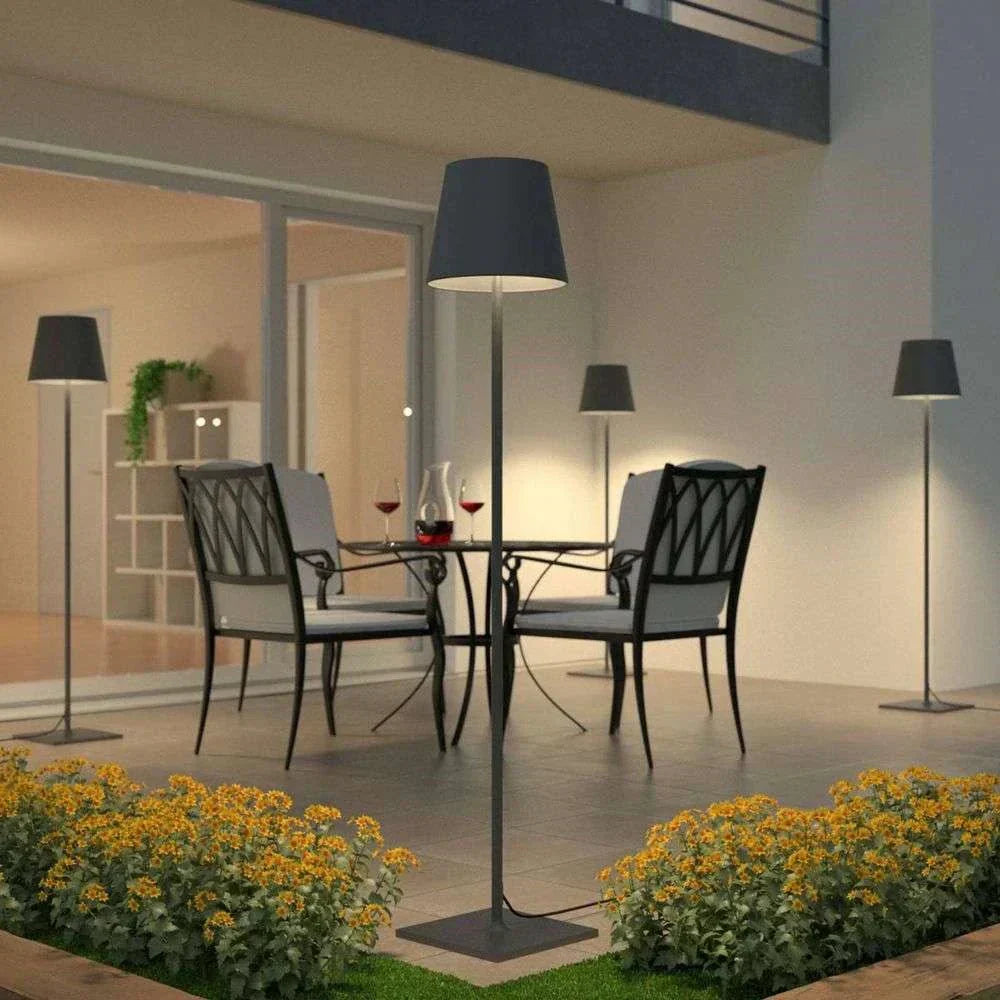 Moderne Stehlampe Schwarz mit Dimmfunktion - Kabellose LED Stehleuchte für Wohnzimmer, Elegantes Design, 510 Lumen-2