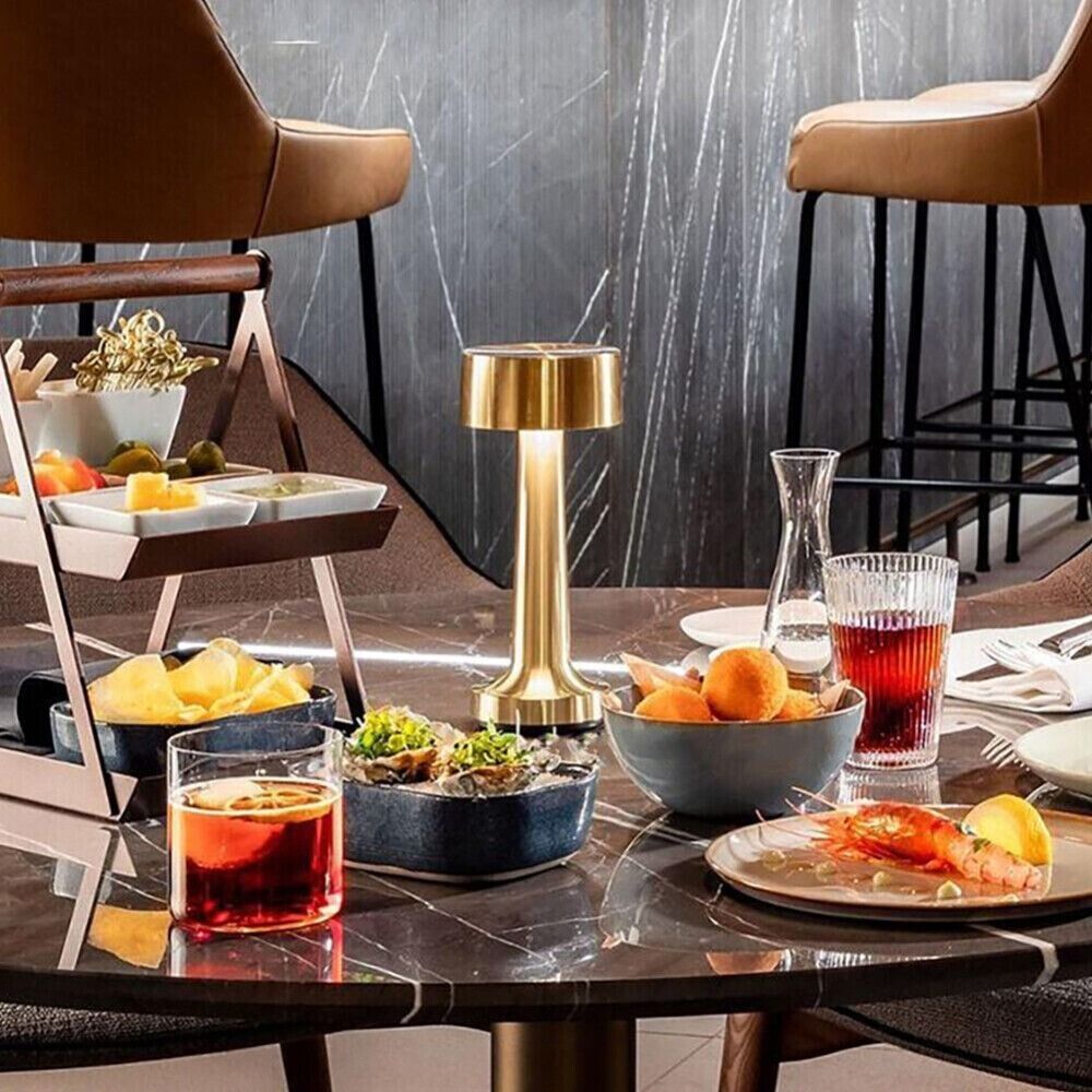 Elegante Retro-LED-Tischlampe für Restaurants, kabellos mit USB-Aufladung