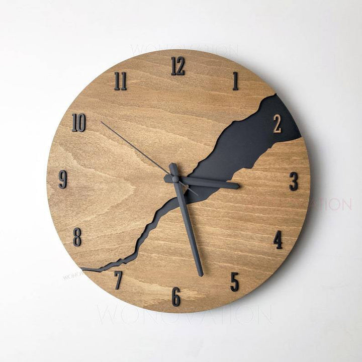 Luxuriöse Holz-Wanduhr Modern 30 cm mit Leiser Mechanik - Stilvolle Küchenuhr für Wohnzimmer und Büro-1