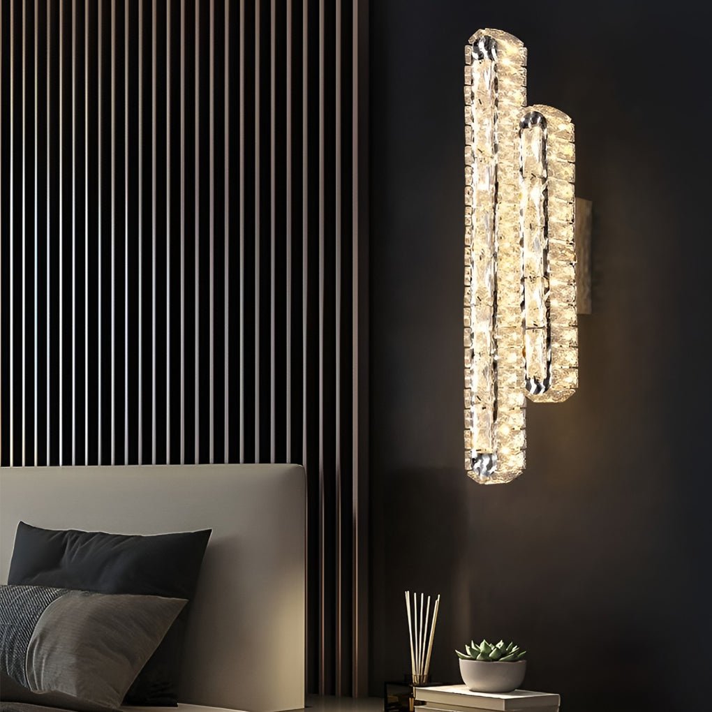 Lumina - Moderne LED-Wandlampe mit Kristallen und dreistufiger Dimmfunktion