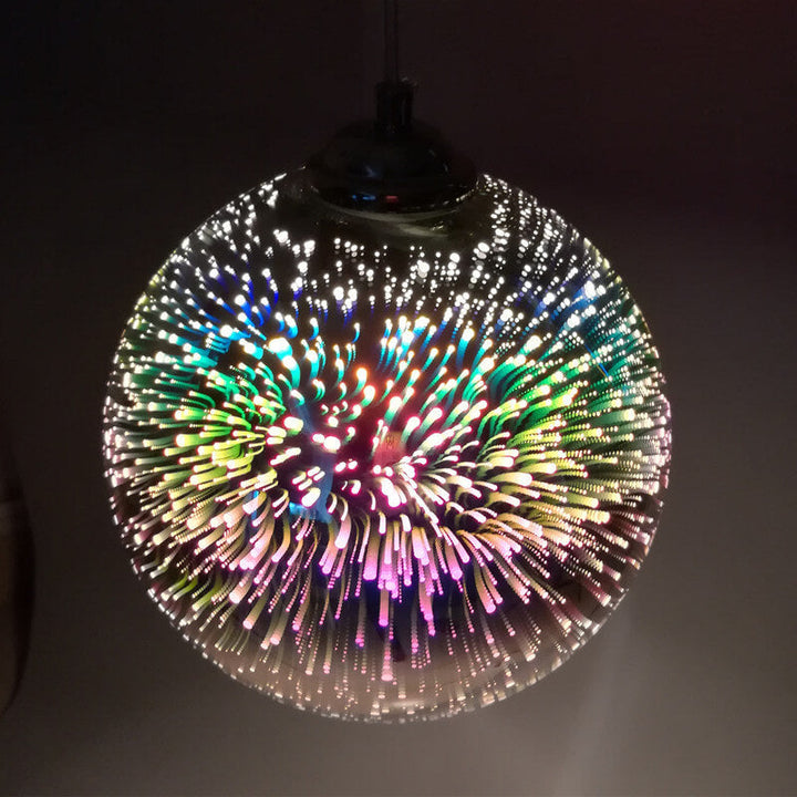 Innovative 3D-Feuerwerk-Pendelleuchte aus buntem Glas mit einer Lichtquelle