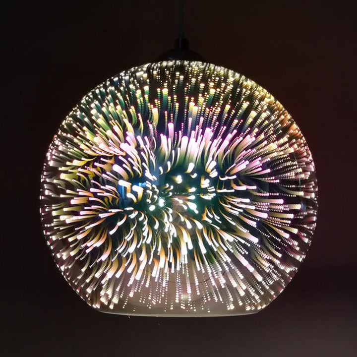 Innovative 3D-Feuerwerk-Pendelleuchte aus buntem Glas mit einer Lichtquelle