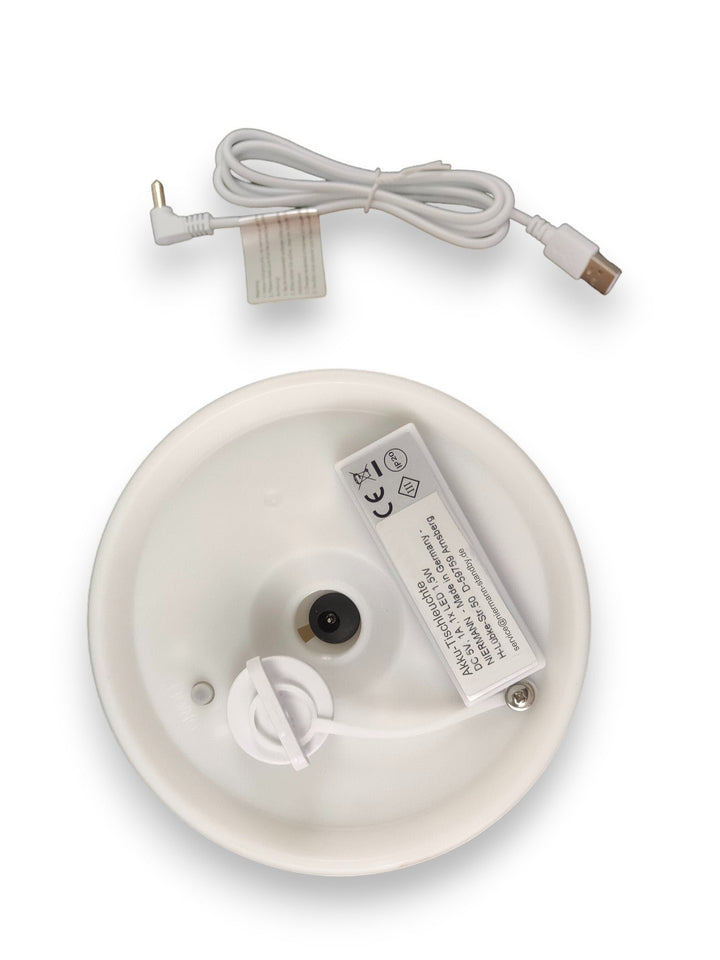 Akku Tischleuchte Kabellos mit Warmweißem Licht - LED Leuchte für Innen und Außen, 20,5 cm Höhe, USB Aufladung 4