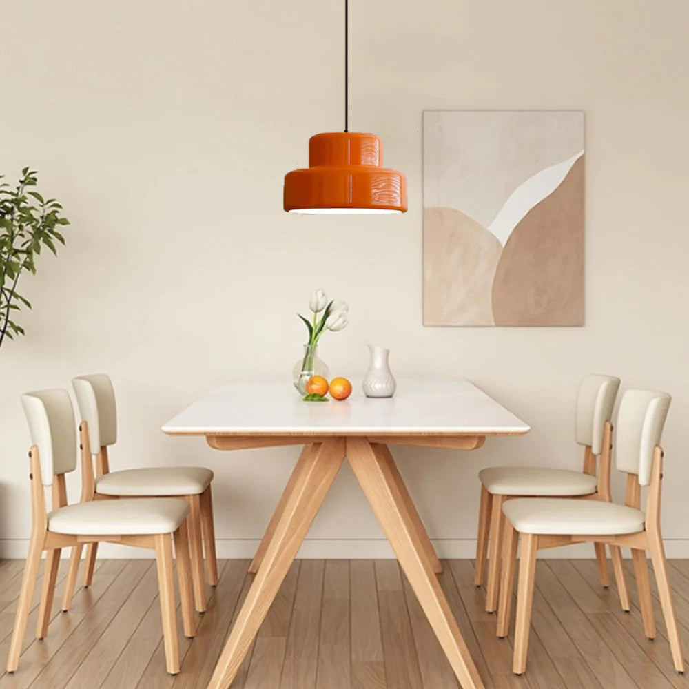 Variant image for Retro Hängeleuchte in Orange für Esstisch - Stilvolles Retro-Design mit Warmem Licht und E27 Fassung, Höhenverstellbar bis 450 cm-1