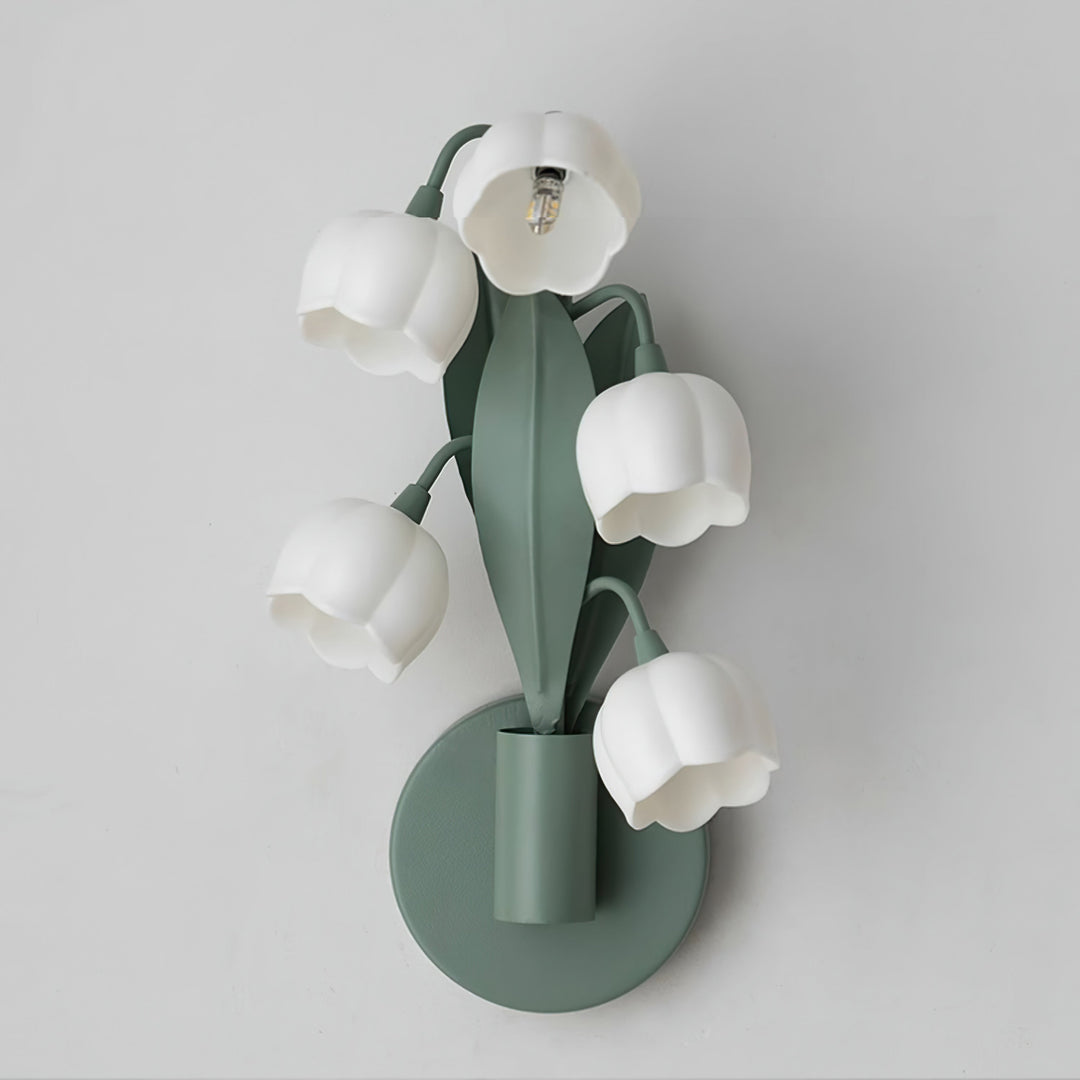 Moderne Wandlampe Bell Orchid mit Schalter - Energieeffiziente LED Wandleuchte für Innenräume, Metallrahmen und PC-Schirm-6