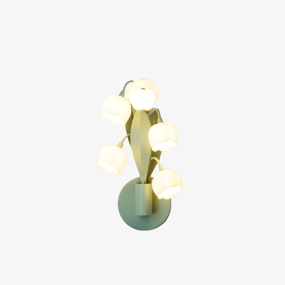 Moderne Wandlampe Bell Orchid mit Schalter - Energieeffiziente LED Wandleuchte für Innenräume, Metallrahmen und PC-Schirm-2