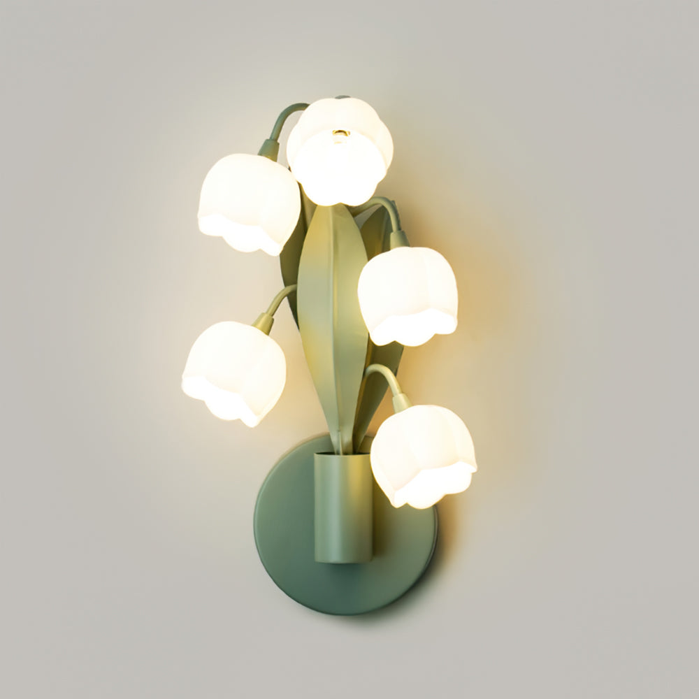 Moderne Wandlampe Bell Orchid mit Schalter - Energieeffiziente LED Wandleuchte für Innenräume, Metallrahmen und PC-Schirm-1
