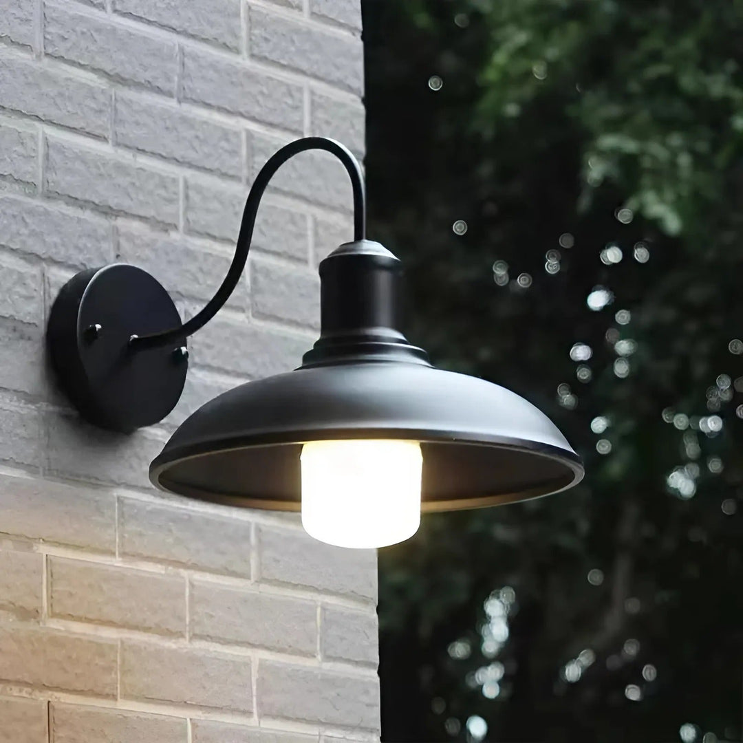 Variant image for Retro Industrielle Außenwandleuchte - Wasserdicht, Schwarz Metall, Vintage Design für Veranda und Balkon-1