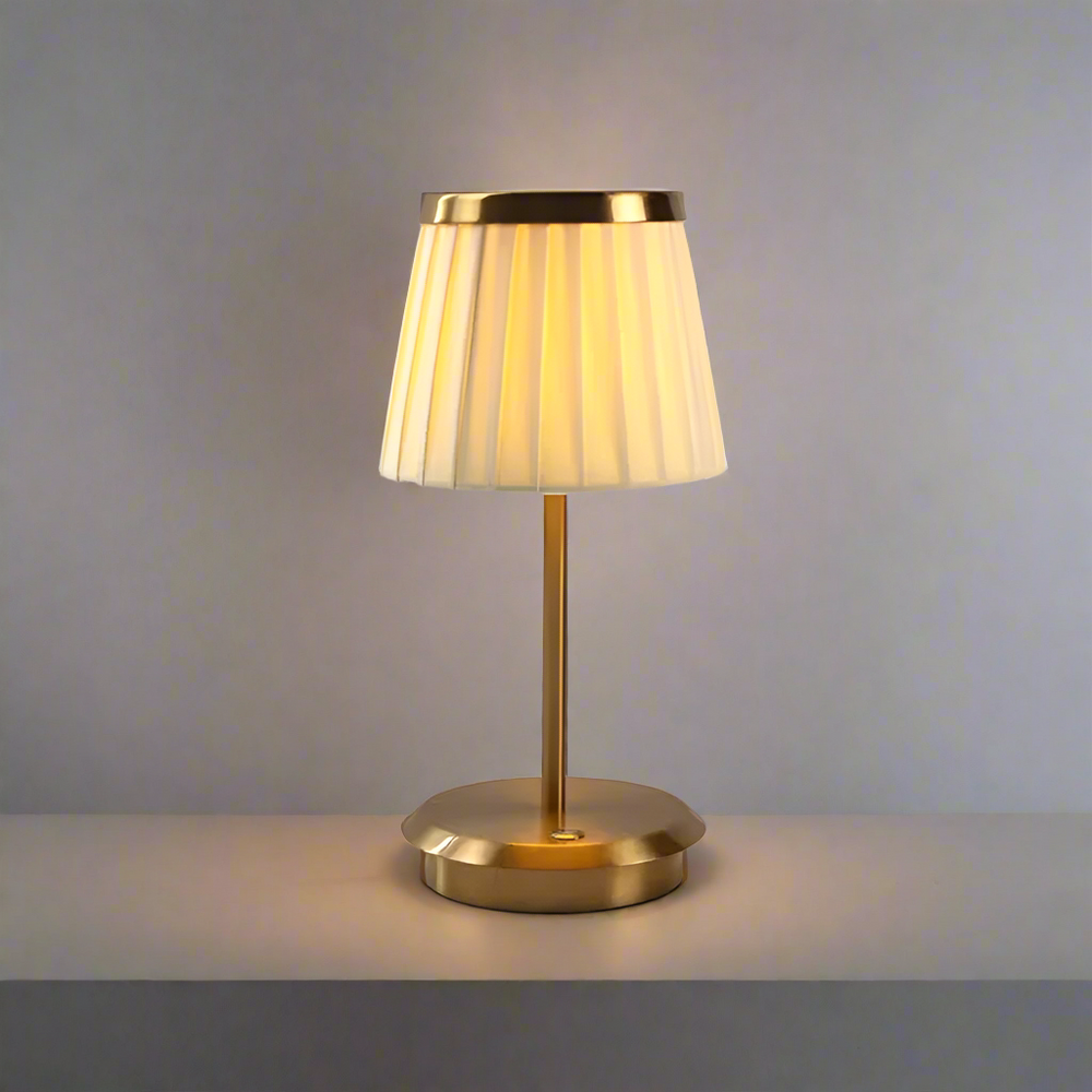 Wiederaufladbare LED Tischleuchte mit Stoffschirm und Touch-Steuerung – Dimmbar, Kabellos, Drei Farbtemperaturen für jeden Raum-2