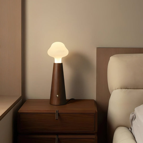 Moderne Holzlampe mit LED-Beleuchtung - 42 cm Hoch, Elegantes Design für Wohn- und Arbeitsräume-2