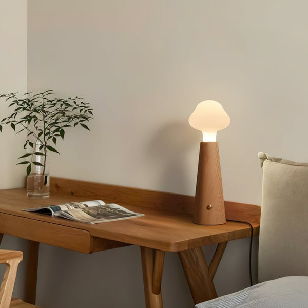 Moderne Holzlampe mit LED-Beleuchtung - 42 cm Hoch, Elegantes Design für Wohn- und Arbeitsräume-3