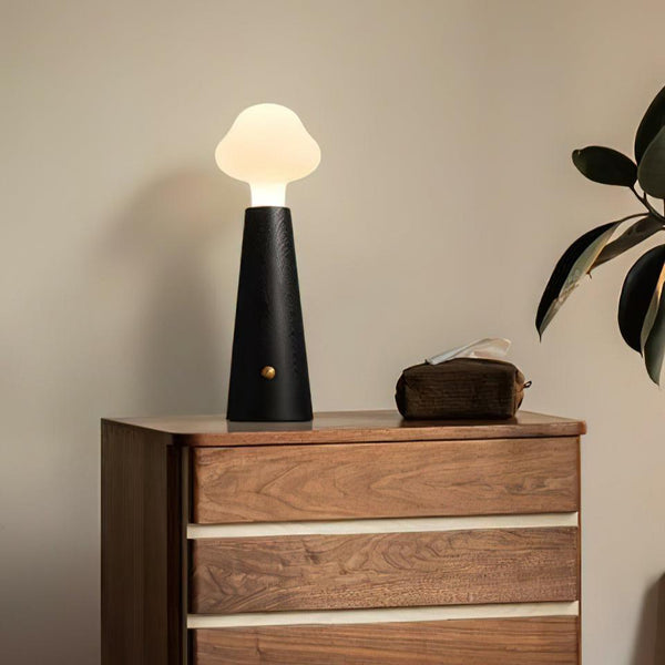 Moderne Holzlampe mit LED-Beleuchtung - 42 cm Hoch, Elegantes Design für Wohn- und Arbeitsräume-4