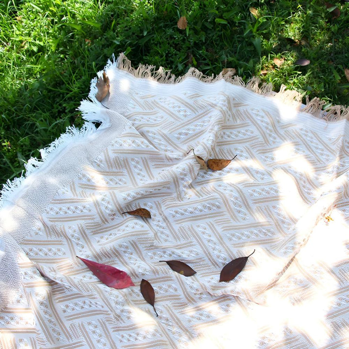 Große Picknickdecke 180x180 cm, Wasserdicht mit Wasserabweisender Unterseite, Leichte Campingdecke im Eleganten Design-3