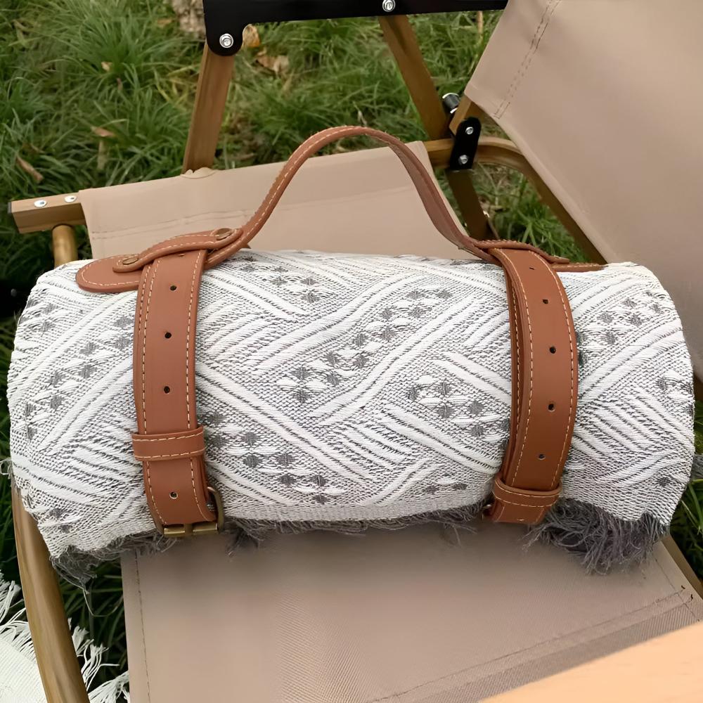 Große Picknickdecke 180x180 cm, Wasserdicht mit Wasserabweisender Unterseite, Leichte Campingdecke im Eleganten Design-4