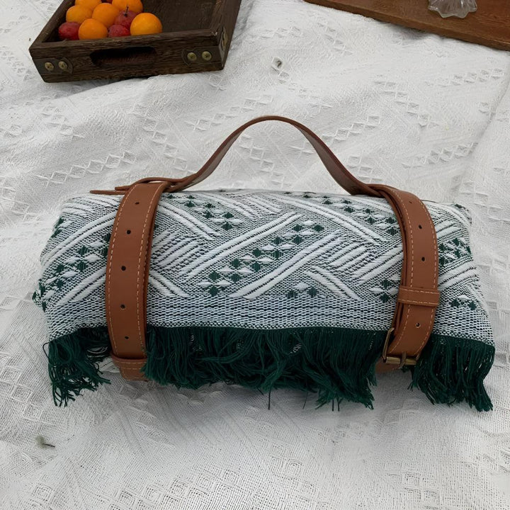 Große Picknickdecke 180x180 cm, Wasserdicht mit Wasserabweisender Unterseite, Leichte Campingdecke im Eleganten Design-5