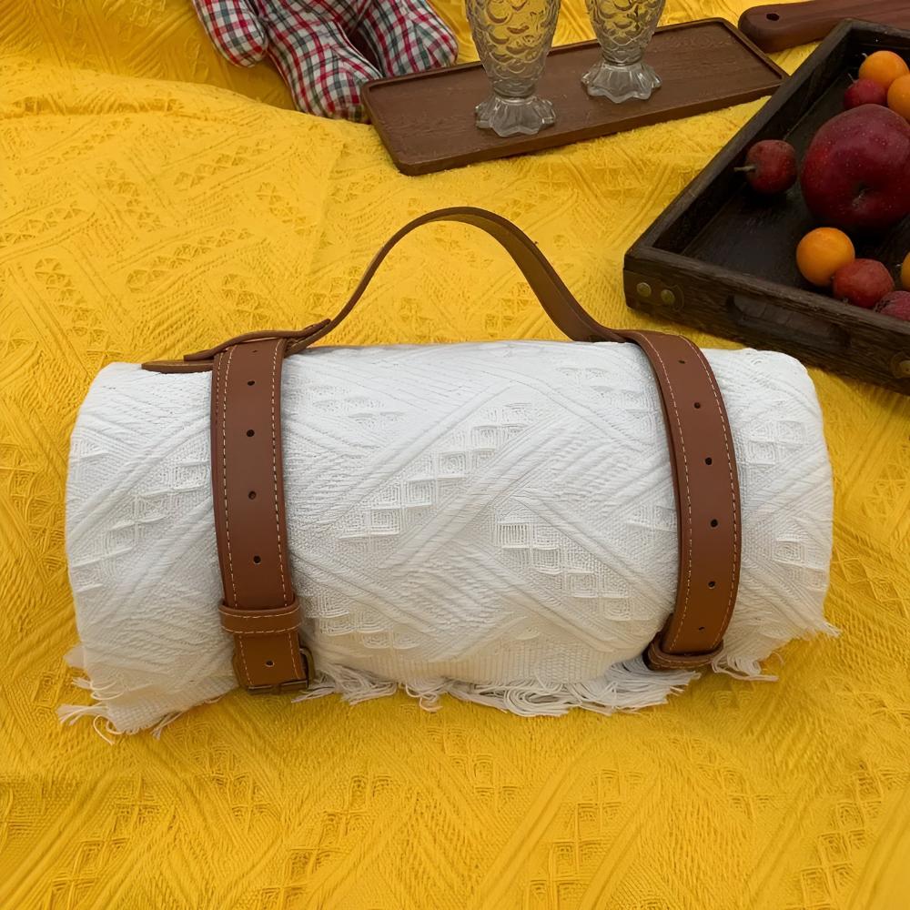 Große Picknickdecke 180x180 cm, Wasserdicht mit Wasserabweisender Unterseite, Leichte Campingdecke im Eleganten Design-1