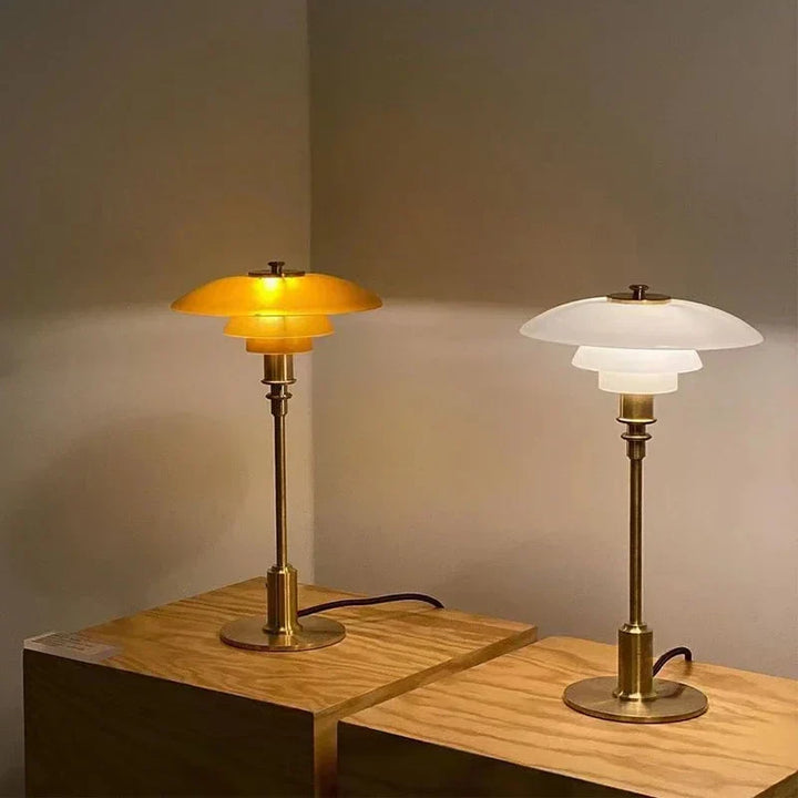 VintageGlanz - LED-Tischlampe aus Glas zum Lesen