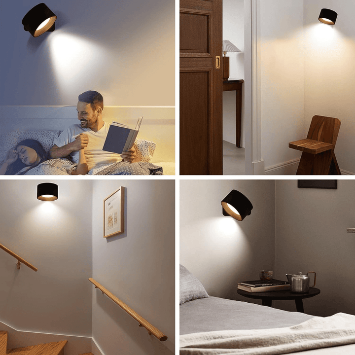 FlexiLamp - Kabellose wiederaufladbare 360° Wandlampe für drinnen und draußen