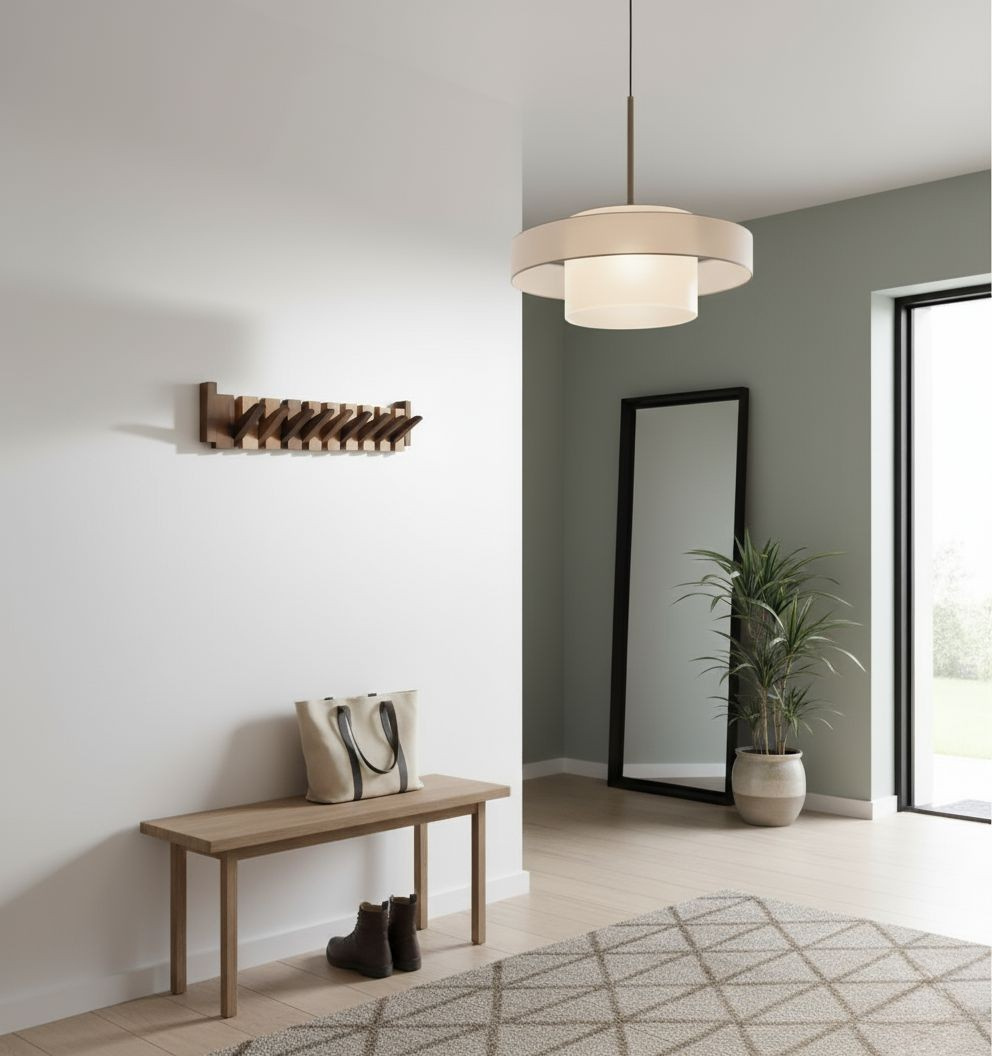 Eleganter Wandhaken aus Massivholz im Klavierdesign – Stilvoller Kleiderhaken für Garderobe und Flur, Platzsparend und Modern 1
