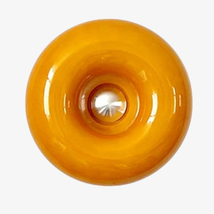 Moderne LED Wandleuchte im Donut-Design, Dimmbar, Glas und Metall, Ø30 cm, Vielseitig als Wandleuchte oder Tischlampe nutzbar-2