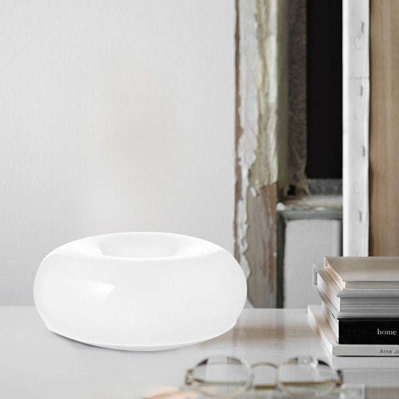 Moderne LED Wandleuchte im Donut-Design, Dimmbar, Glas und Metall, Ø30 cm, Vielseitig als Wandleuchte oder Tischlampe nutzbar-5