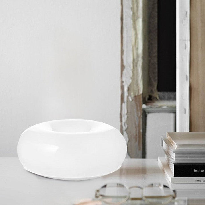 Moderne LED Wandleuchte im Donut-Design, Dimmbar, Glas und Metall, Ø30 cm, Vielseitig als Wandleuchte oder Tischlampe nutzbar-5