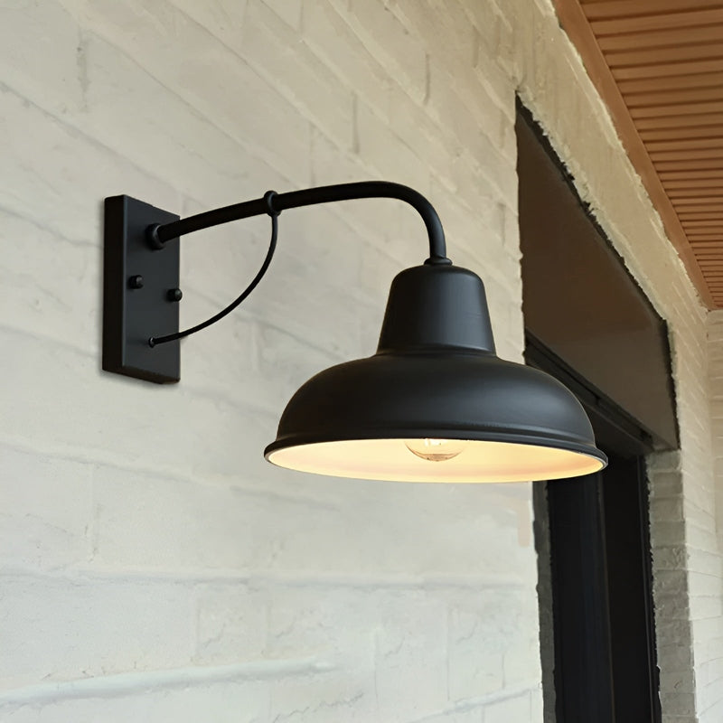 Antike Wandleuchte Schwarz aus Eisen für Innen und Außen - Rustikale Wandlampe mit IP44 Schutzklasse-3