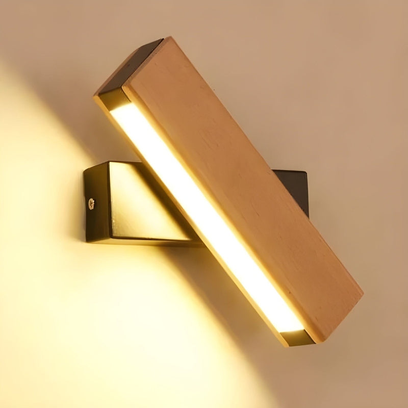 Verstellbare LED-Wandleuchte Schwarz im Nordic Stil aus Holz – Flexibel und Energieeffizient für Innenräume-1